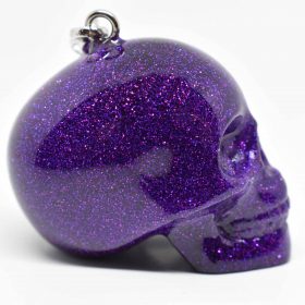 Mystical skull keychain with bold gothic tones