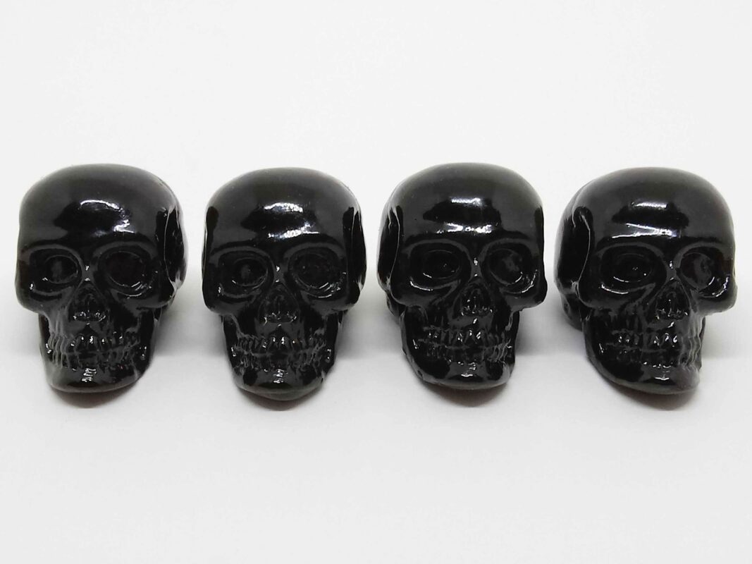 black skull tire valve stem caps